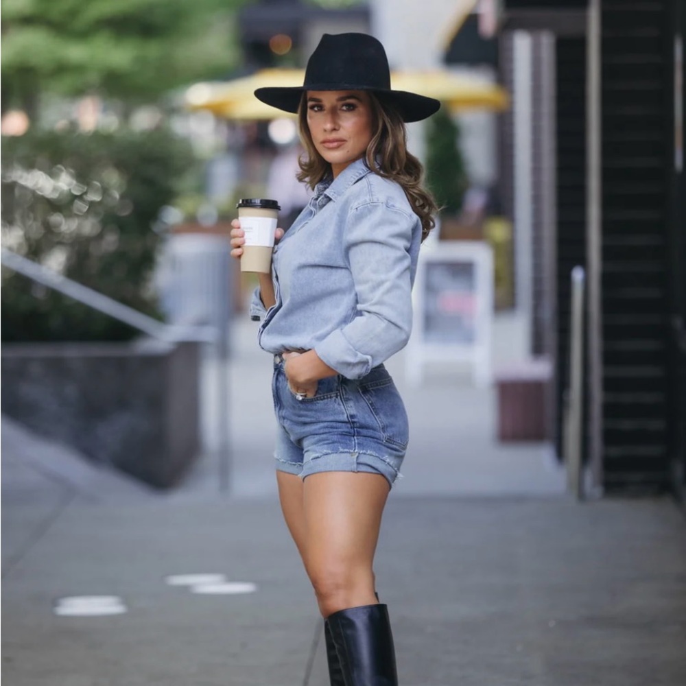 Kittenish Denim Bodysuit
